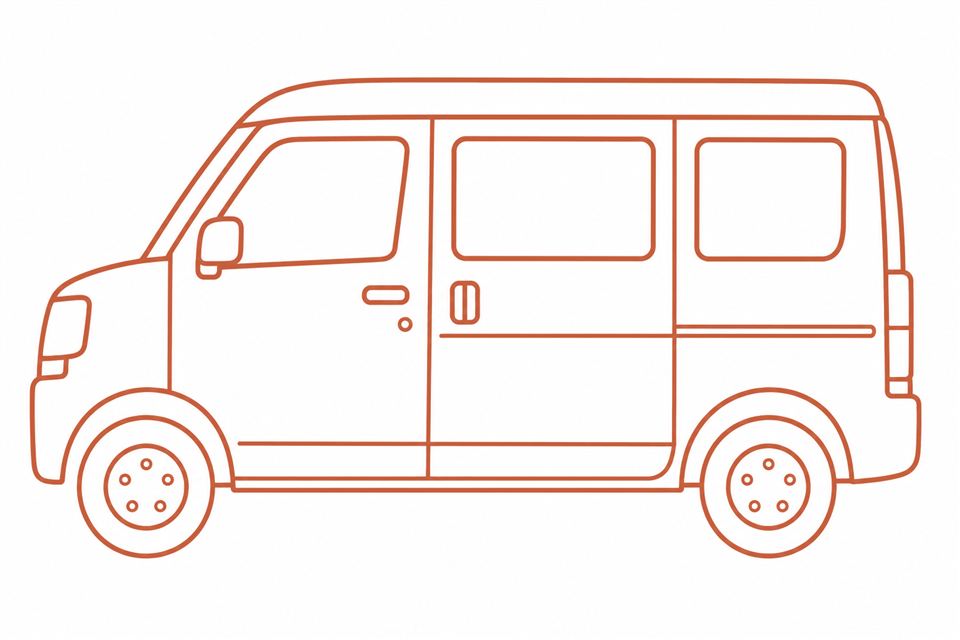 廣木軽貨物運送の軽バン(側面イラスト)